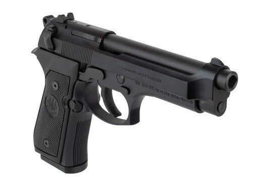 Beretta M9 pistol is chambered in 9mm with a 10 round mag